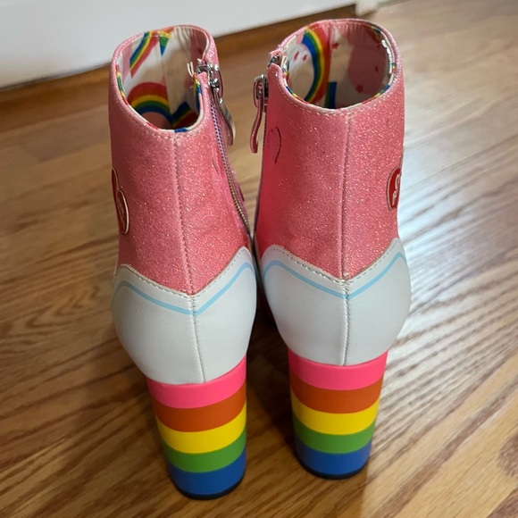 Pink Cheer Bear Care Bears Shoes Ankle Boots 80s Retro Boots Size 6 Pride - Picture 3 of 12